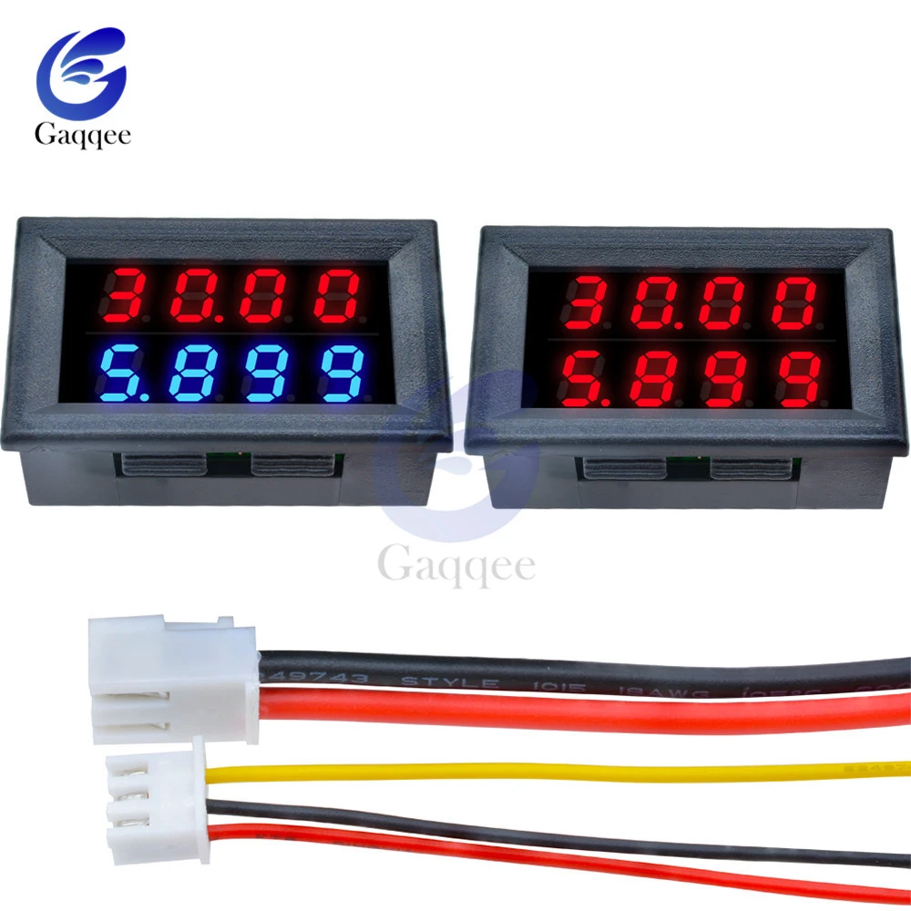 Dc Digital Voltmeter Ammeter 4 Bit 5 Wires Dc 100v 0v 10a Voltage Current Amp Panel Meter Power Supply Led Dual Display Voltage Meters Aliexpress