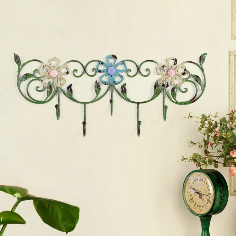

Metal Decorative Hook Creative Cafe Locker Keys Hanging Wall Rose Hall Wall Hooks Beautiful Wall Decoration