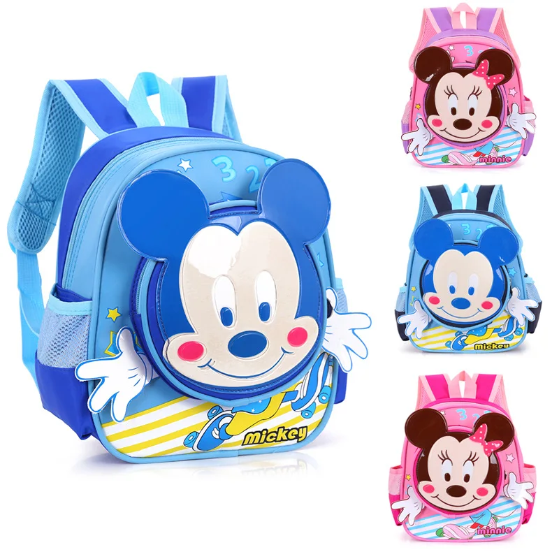 

Disney cartoon Mickey Mouse children backpack boy girl baby gift handbag kindergarten package storage book bag for student kid