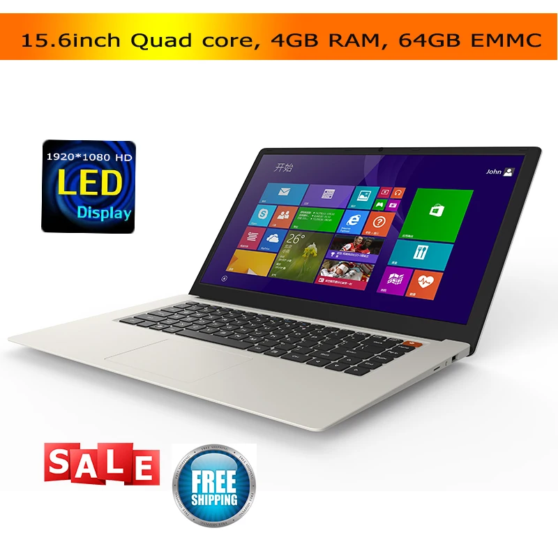 

15.6inch cheap laptops 4GB 64GB EMMC Atom X5 Z8350 quad core CPU bluetooth HDMI Windows 10 netbook laptop