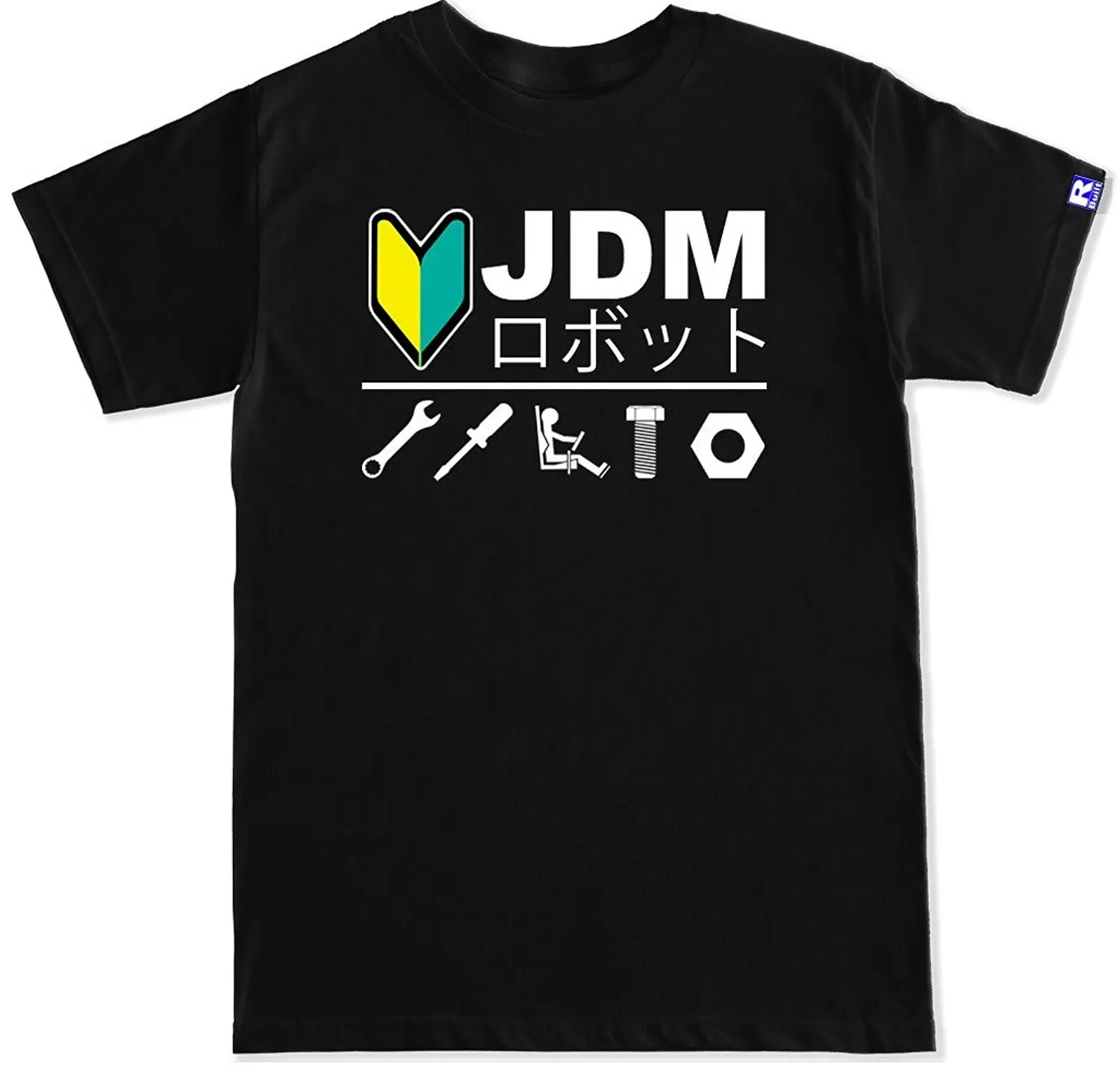 FTD Apparel s JDM R, футболка, футболки, мужская одежда,, футболка, хлопок, футболка с коротким рукавом - Цвет: Черный