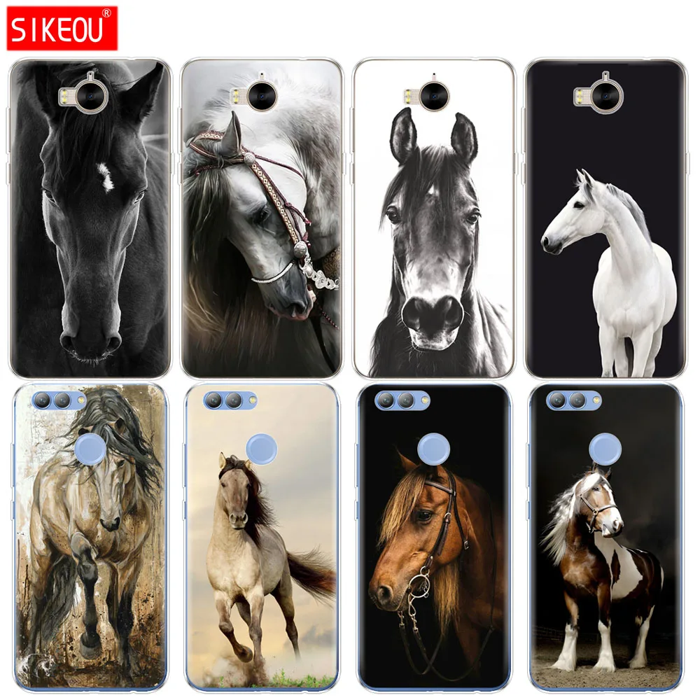 Силиконовый чехол для телефона huawei Y3 Y6 Y5 2 II 2017 nova 2s LITE plus Fine horse art | Мобильные