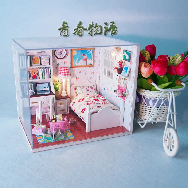 Casa de Boneca 3D деревянные поделки ручной работы Мебель миниатюрный кукольный домик строительным модель украшения дома-молодежи история