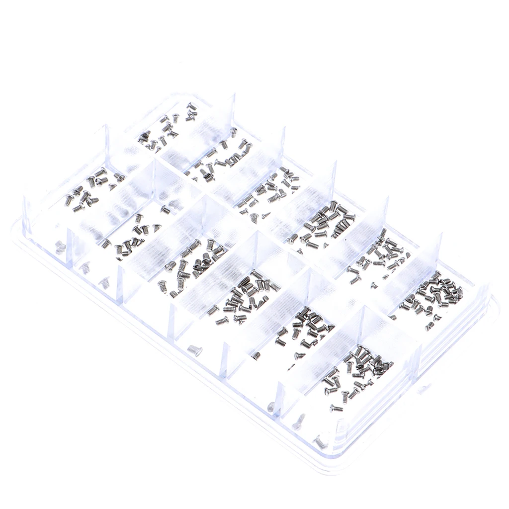 Stainless Steel Assorted 12 Size for Eyeglass Glasses Watch Screw Repair Parts for Watchmaker Supplies
