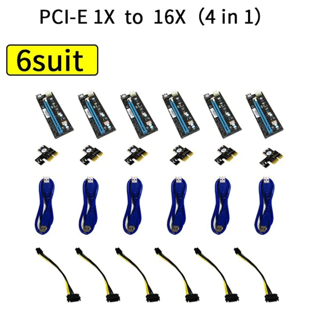 6 GPU горная материнская плата с 6 шт. PCI-E удлинитель Riser Card Поддержка DDR3 USB компьютерная материнская плата для BTC Eth Rig эфириума