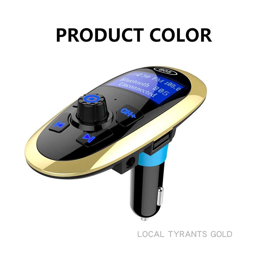 

2018 New Car Charger Bluetooth MP3 Player Hands-free Adapter with FM Transmitter
