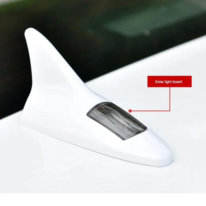 Solar Power Car Shark Fin Roof Antenna LED Car Styling Warning Flash Tail Light Anti-rear Warning Light/Solar Power Car Shark Fin Roof Antenna LED