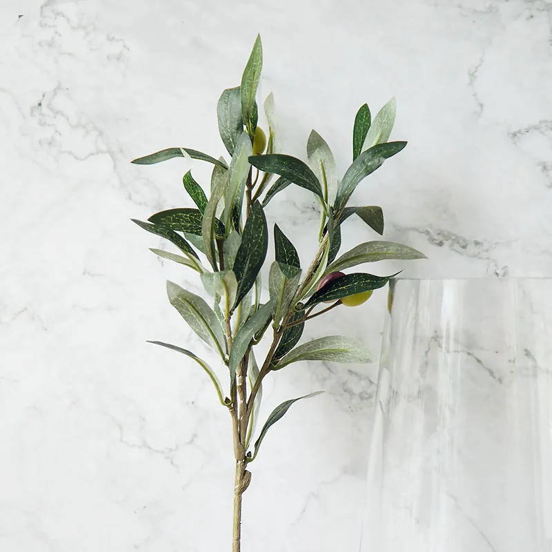 Зеленый Искусственный оливковый филиал имитация растения Оливковый лист домашний Свадебный искусственный цветок для декорирования рождественские украшения цветы