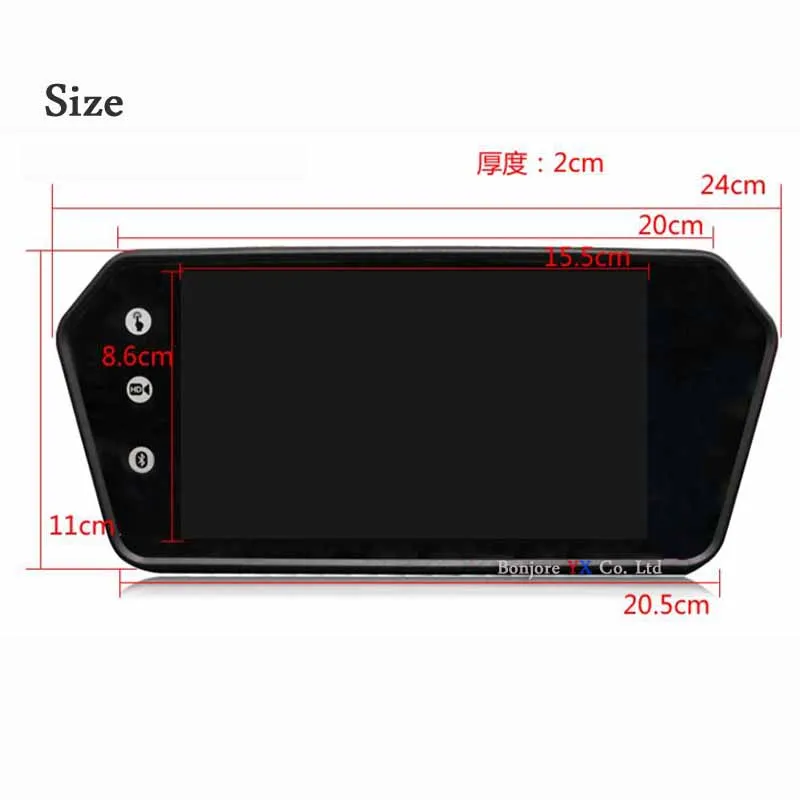 Автомобильный монитор заднего вида Koorinwoo сенсорный экран 1024x600 TF USB Bluetooth MP5