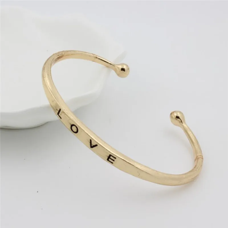 Красивые браслеты для влюбленных женские браслеты из металлического сплава Любовь буквенные браслеты простые Стильные Золотые женские ювелирные подарки# W