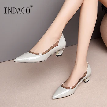 

Women Shoes Black Heels Patent Leather Work Shoes Pointed Toeladies Bridal Shoes Plus Size