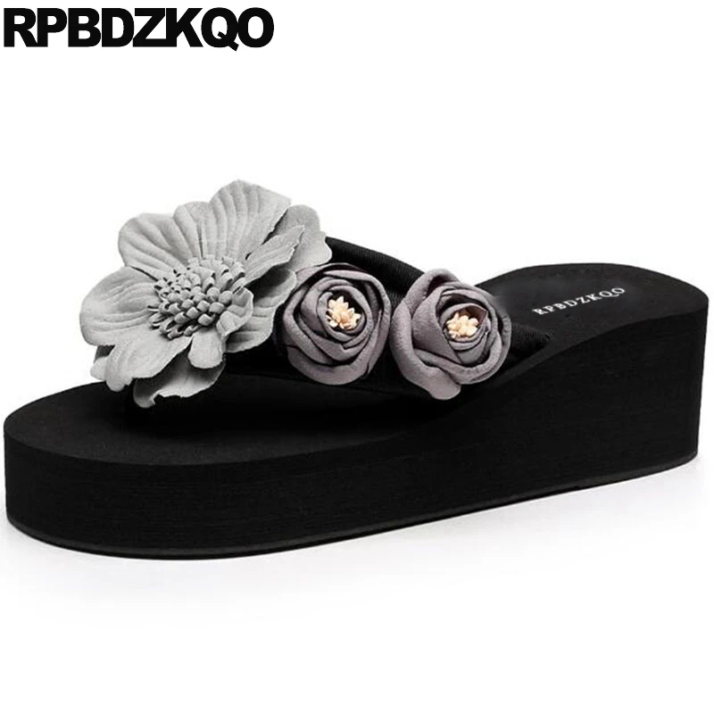 

Summer High Heel Women Slides Shoes Wedge Slippers Sandals Cute Flip Flop Designer Platform Most Popular Products Flower 2018
