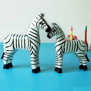 

2pcs/set Brand New Wood Zebra Home Decor Crafts Living Room Desktop Artesanato Decorations Creative miniature Zebra figurine