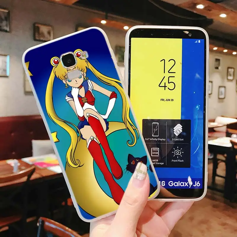 Силиконовый чехол Comic Sailor Moon Girl с принтом для Samsung Galaxy j8 j7 j6 j5 j4 j3 Plus Prime 2018 2017 2016