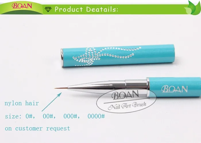 Boqian Бирюзовая металлическая ручка 7 мм для нейл-арта Стрипер кисти импортные нейлоновые волосы Лайнер Кисть для рисования