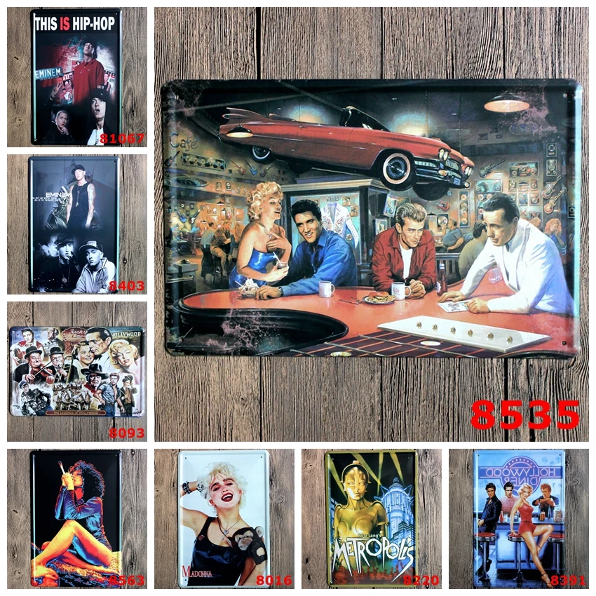 

fashion 20*30cm this is hip-hop rock&roll time Tin Sign outdoor Wall Art decoration Bar Metal Paintings