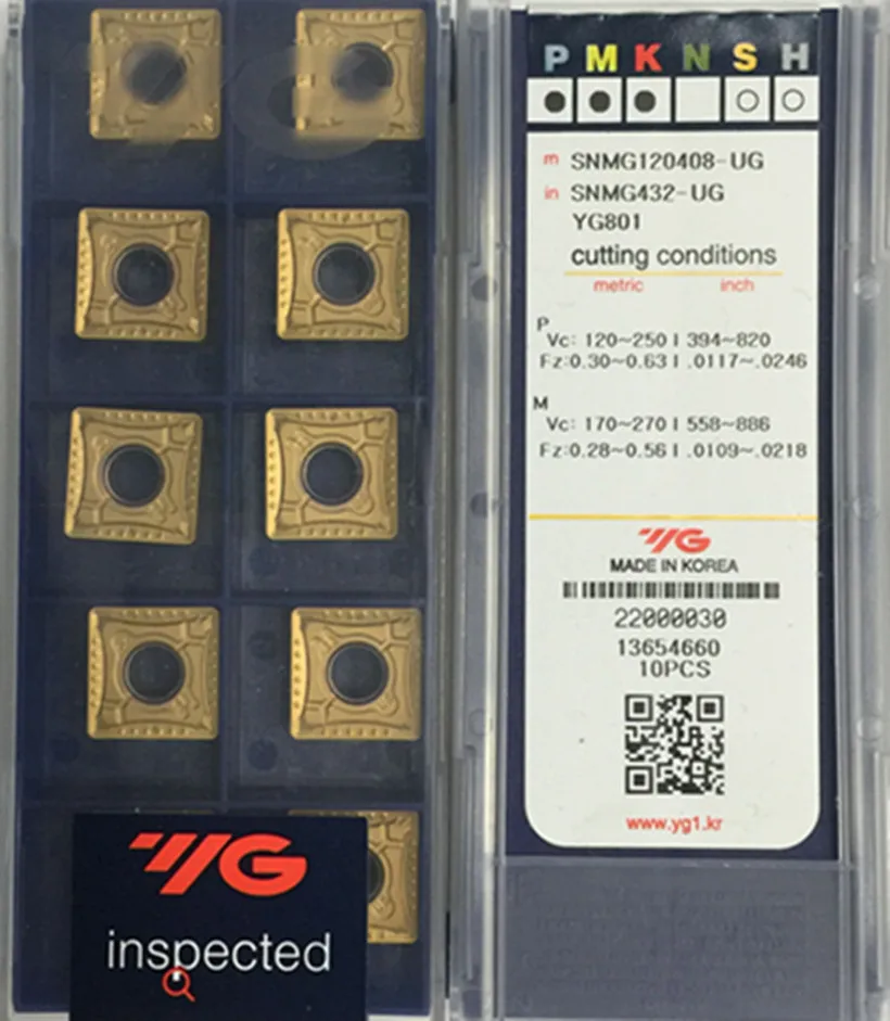 SNMG120404 UF SNMG120408 UG SNMG120412 UR YG801 100% Корея YG твердосплавное лезвие обработка:
