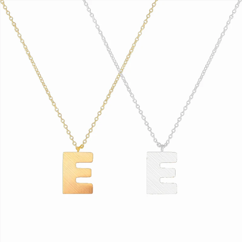 Initials Letter E Pendant Necklace Gold Color Stainless Steel Jewelry Necklaces & Pendants For