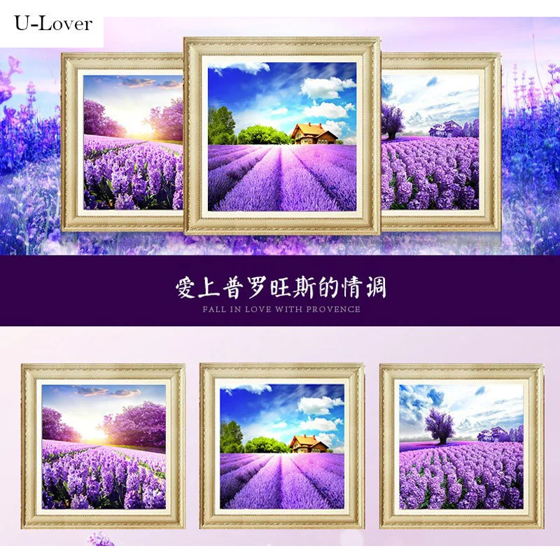 5D DIY Diamond Painting lavender fields Embroidery Full 3D Cross Stitch Rhinestone Mosaic Scenic Home Dec Gift | Дом и сад