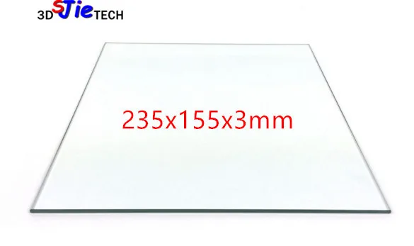 

235x155x3mm Flashforge 3D printer parts heated bed borosilicate glass plate for Flashforge Dreamer, Pro and Creator