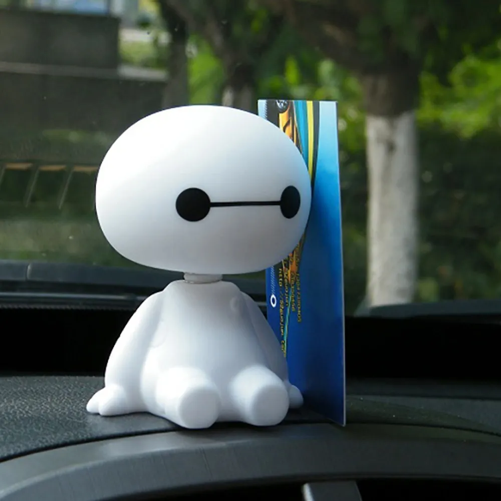 Милый робот Baymax качающаяся голова кукла для автомобиля/дома/офиса украшения интерьера