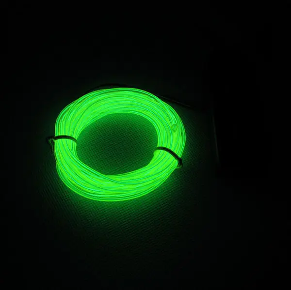 3M Neon EL Wire LED Green Light Tube Car Dance Party Bar Decoration