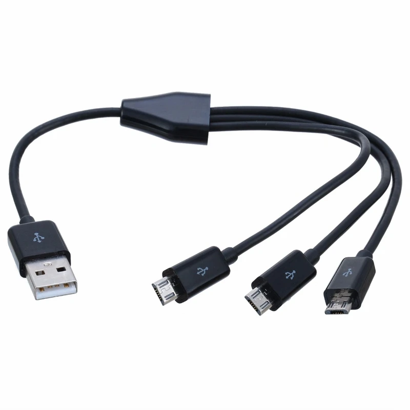 USB 2,0 Мужской до 3 micro usb 2,0 Мужской Y разветвитель кабель для зарядки и передачи данных Шнур Универсальный usb до 3 micro usb кабель для Xiaomi Redmi