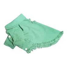 Домашние животные Prodcuts Одежда для собак модная одежда зеленый цвет джинсовая ткань собаки и рубашки для кошек