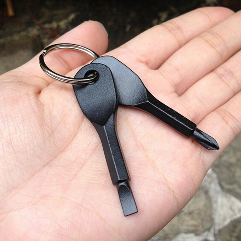 

Multifunction Phillips Screwdrivers Key Shape Precision Cast Steel Mini Slotted Keychain Pocket Repair EDC Tools