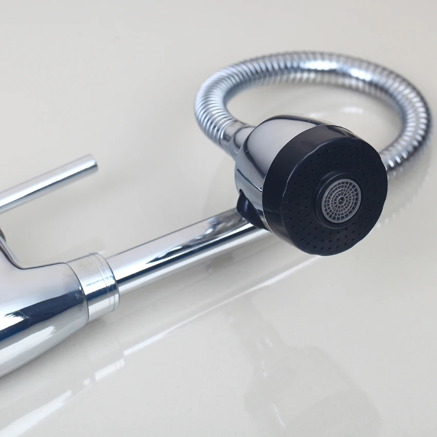 Kaufen KEMAIDI Küche Waschbecken Becken Wasserhahn Swivel Auslauf Zeitgenössische Chrom Keramik Platte Spool Heißer Kaltem Wasser Mixer Wasserhähne Küche Wasserhahn