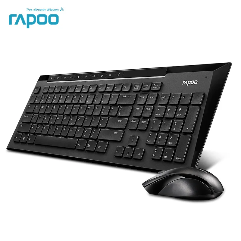 

Rapoo 8300P Multimedia Wireless Keyboard Mouse Combos with Fashionable Ultra Thin Whaterproof Silent Mice for Computer Gaming TV