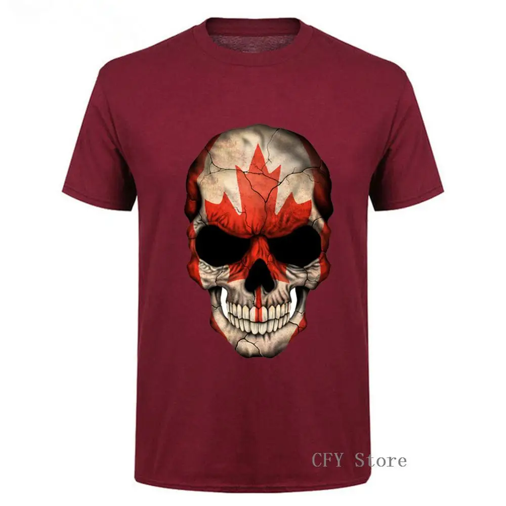 Футболка с канадским флагом и черепом EM S M L XL XXL Бесплатная доставка Топы в стиле