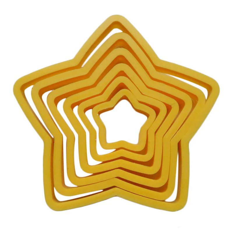 

6pcs/set Cookies Cutter Frame Fondant Biscuits Cake Mould DIY Star Moulds Christmas Cookie Maker Cookie Cutters Mold