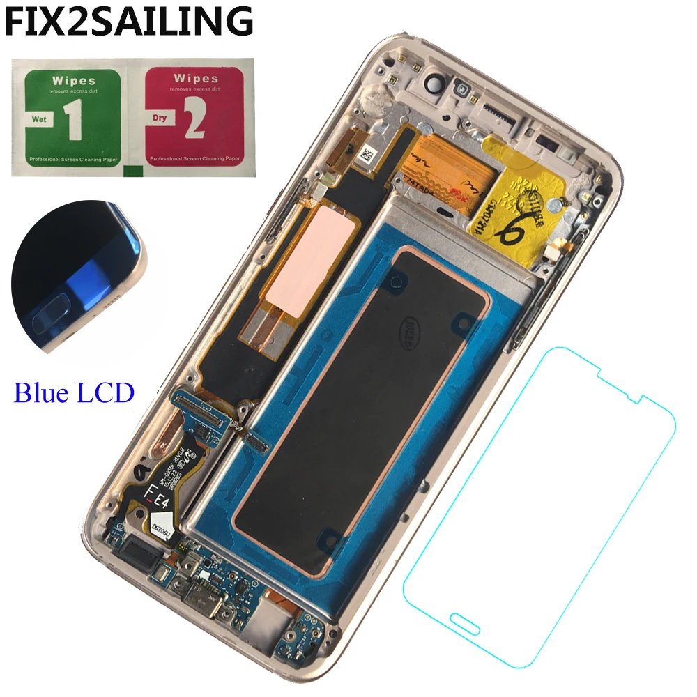 

For Samsung Galaxy S7 edge G935F G935FD G935W8 New Super AMOLED LCD Display 100% Tested Working Touch Screen Frame Assembly