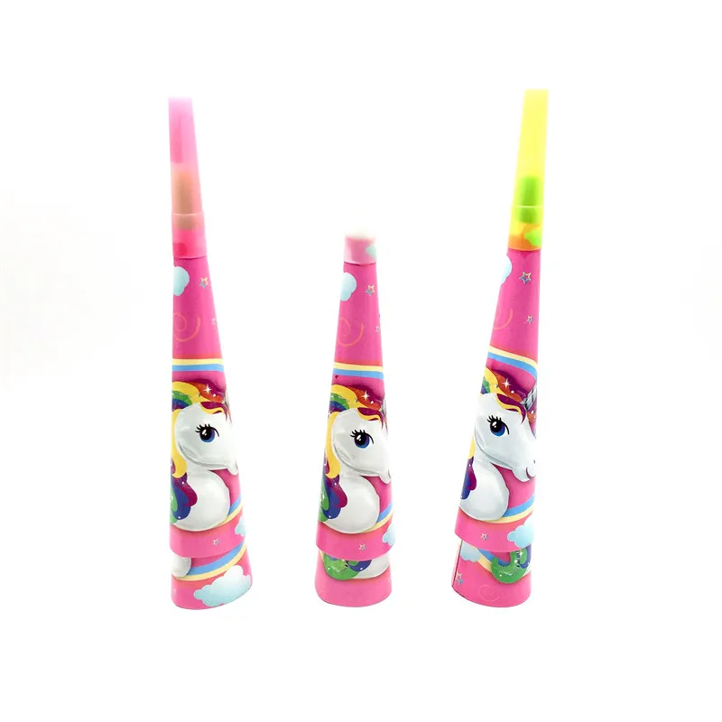 

6Pcs/Lot Cartoon Unicorn Theme Design Horn Noise Maker Party Decoration Happy Birthday Evening Party Supplies For KidsToys