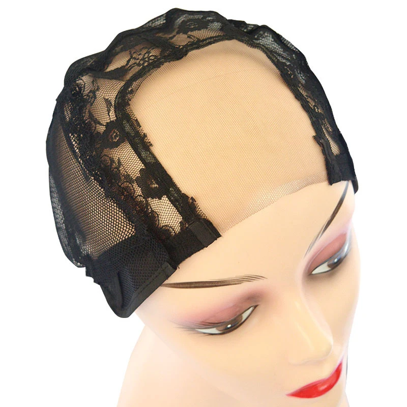 

Black Lace Wigs Dome Cap for Making Wigs Hair Adjustable Straps Bonnet Dome Weaving Mesh Ladies Elastic Hairnets