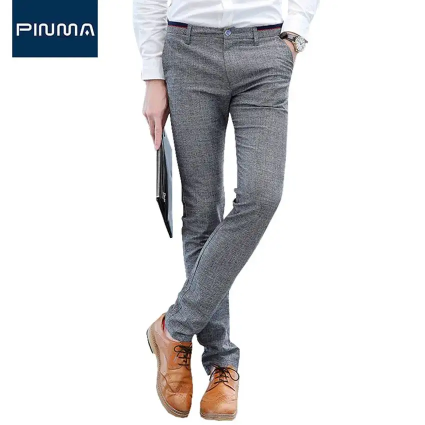 new style mens skinny pants male business pant slim fit twill trousers