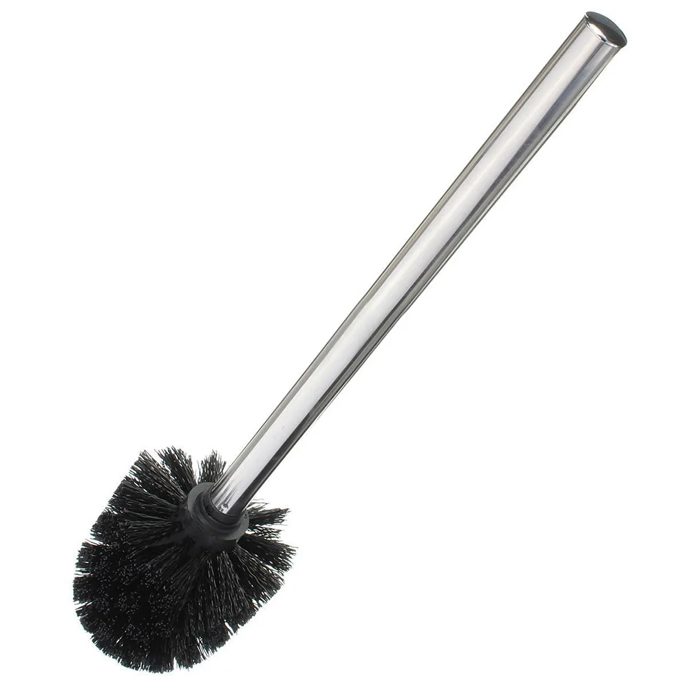 1pc Durable WC Bathroom Toilet Brush with Stainless Steel Handle Black