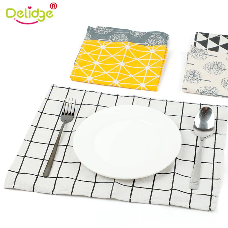 Delidge 1 قطعة منقوشة القطن Placemat اليابانية نمط أزياء النسيج الجدول الحصير المناديل بسيطة تصميم أدوات المائدة المطبخ أداة Delidge 1 قطعة منقوشة القطن Placemat اليابانية نمط أزياء النسيج الجدول الحصير المناديل بسيطة تصميم أدوات المائدة المطبخ أداة