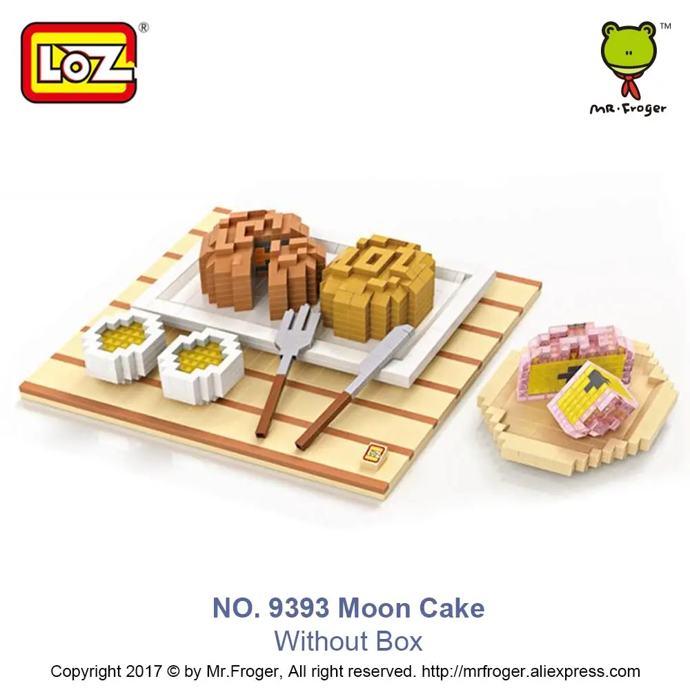 Mr. Froger LOZ гамбургер суши Mooncake вкусная еда модель Алмазный Блок СОЗДАТЕЛЬ серии пиксель строительные блоки подарок микро кирпичи - Цвет: 9393 Moon Cake