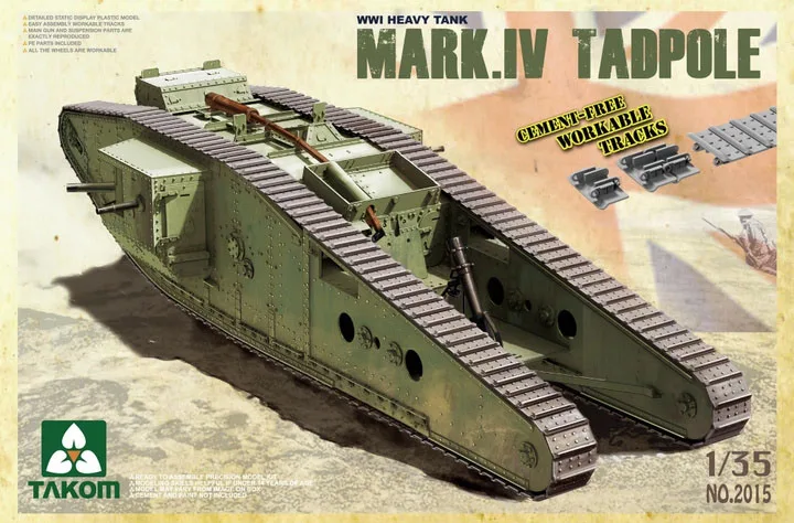 

TAKOM 2015 1/35 Scale WWI Heavy Battle Tank Mark IV Male Tadpole