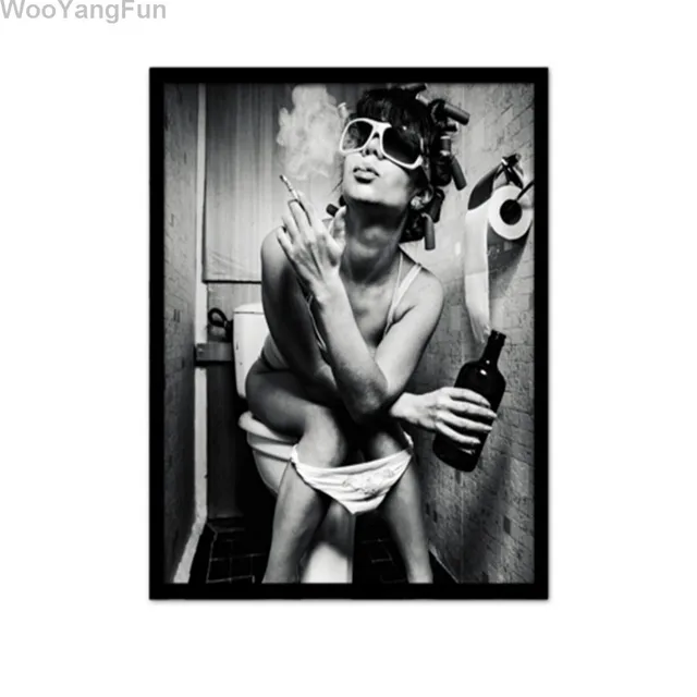 Mode Toile Art Print Affiche Peinture Mur Photos Pour Bar Wc
