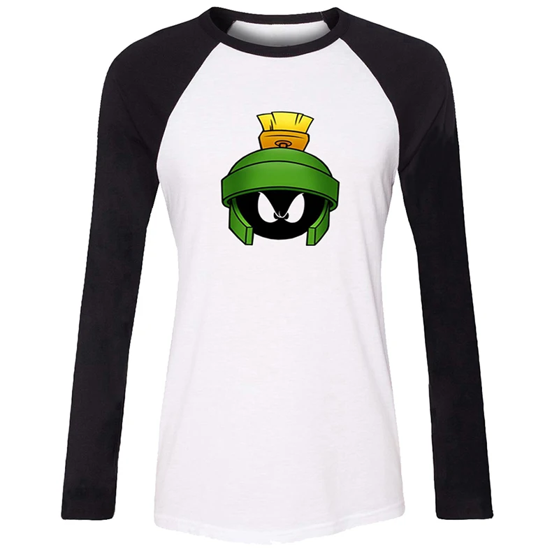 

Espresso Adventure Time Porky Pig Marvin the Martian Design Womens Ladies Printing T Shirt Graphic Tee Long Sleeve Cotton