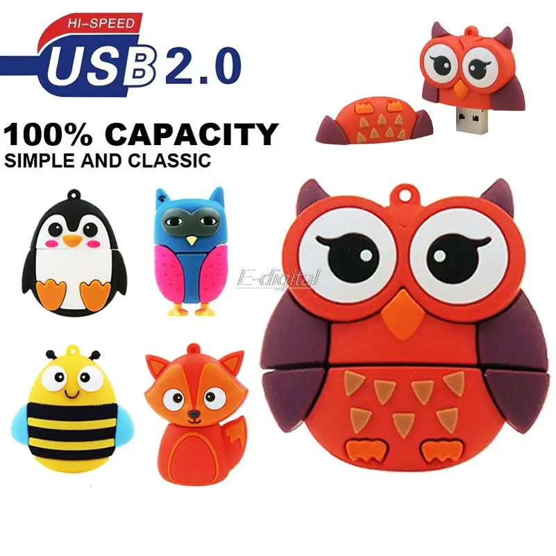 Cartoone Cute Penguin & Owl Fox USB Pen Drive 64gb Usb Flash Drive 32gb Usb Pendrives 128mb Cute Animal Memory USB Sticks Gift Cartoone Cute Penguin & Owl Fox USB Pen Drive 64gb Usb Flash Drive 32gb Usb Pendrives 128mb Cute Animal Memory USB Sticks Gift