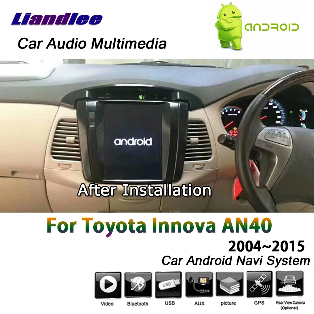 Liandlee Android системы для Toyota Innova AN40 2004~ Автомобиль вертикальный экран Зеркало Ссылка Wi Fi географические карты gps-навигатор мультимедиа