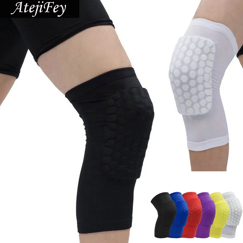 

1 Pair Varicose Veins Pain Prevent Compression Knee Pads Protector Honeycomb Basketball Cycling Knee Sleeves Brace Support