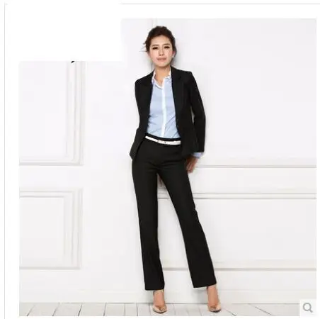 2015 autumn elegant work wear women's pants suit twinset