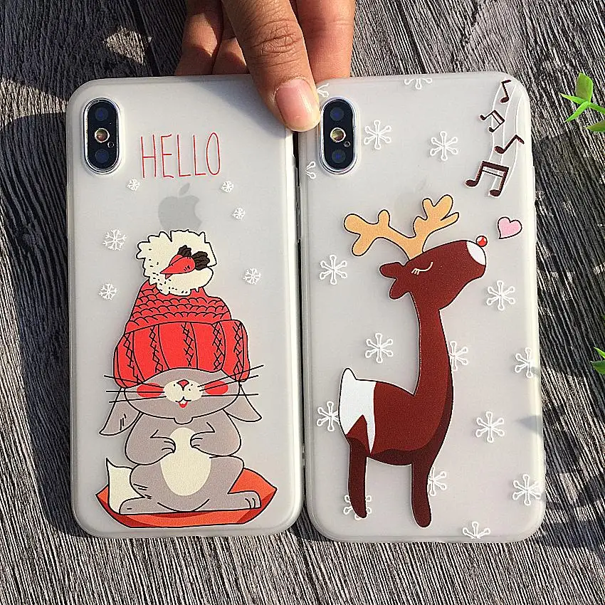 Тонкий Funy Снежинка олень Рождественский подарок чехол для iPhone X 10 матовый Мягкий