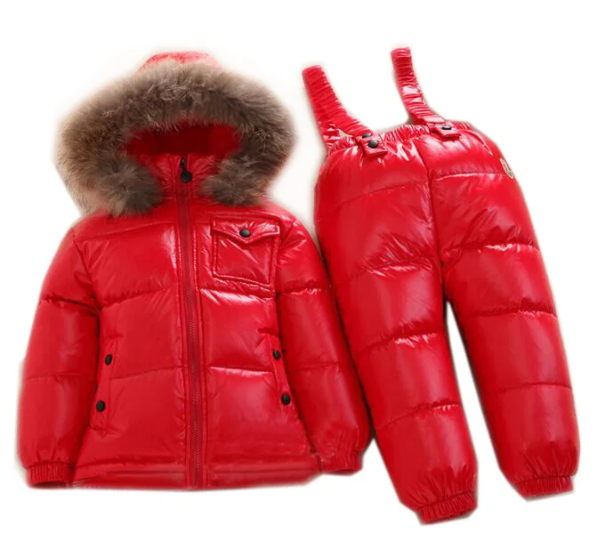 children snowsuits winter clothes Set girls Ski suit thicken cotton coat warm fur coats jackets