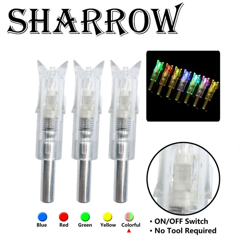 

6pcs Archery Lighted Crossbow Nock Fit For ID 7.6mm Arrow Shaft Automatically Lighted Arrow Nock Shooting Arrow Accessory